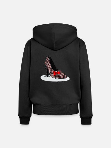 HighHeels – Schottisches Karomuster - Frauen Premium Bio Zip Hoodie - Schwarz