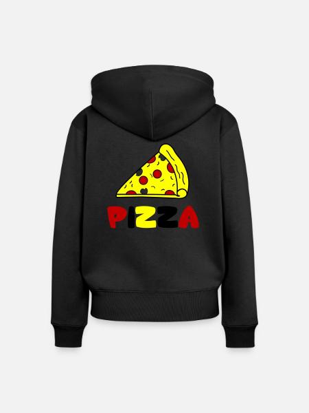 pizza - Frauen Premium Bio Zip Hoodie - Schwarz