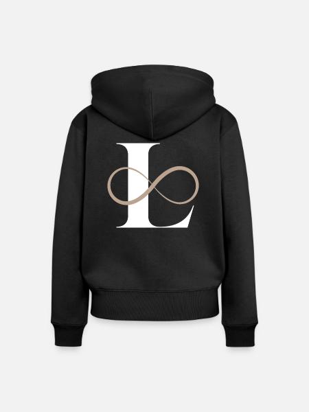 Unendlicher Buchstabe - Frauen Premium Bio Zip Hoodie - Schwarz