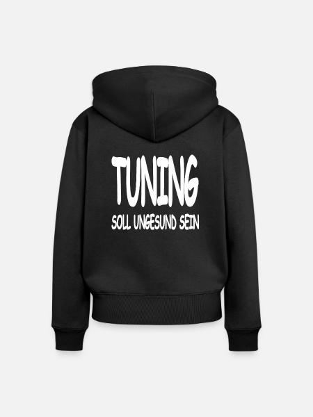 Tuning - Frauen Premium Bio Zip Hoodie - Schwarz