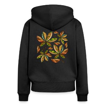 List - Women's Premium Organic Zip Hoodie - black - Back - Julia (174cm)