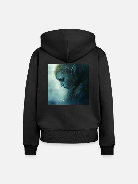 Elfe - Frauen Premium Bio Zip Hoodie - Schwarz