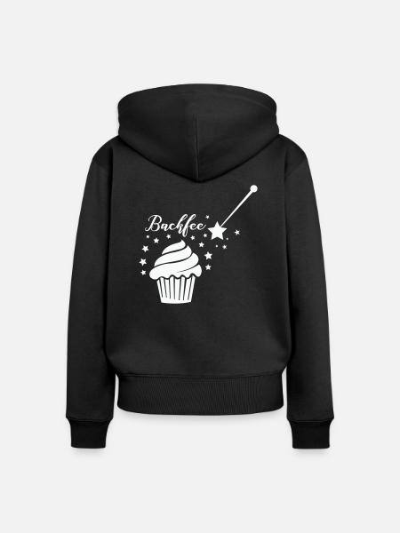 backfee 01 - Frauen Premium Bio Zip Hoodie - Schwarz