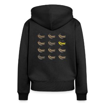 Bananen Stil - Stay Fresh - Frauen Premium Bio Zip Hoodie - Schwarz - Hinten - Julia (174cm)