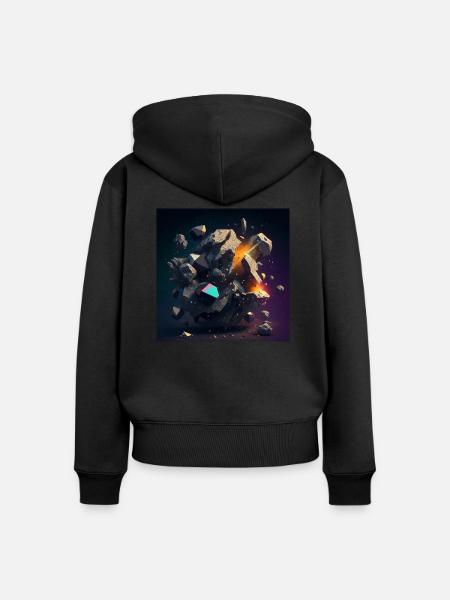 Kosmischer Ausbruch - Frauen Premium Bio Zip Hoodie - Schwarz