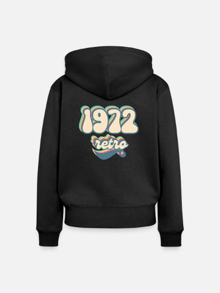 1972 Retro Geschenkidee - Frauen Premium Bio Zip Hoodie - Schwarz