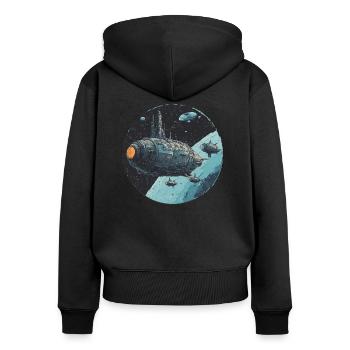 Galactic Journey: Exploration in the Sea of Stars! - Women's Premium Organic Zip Hoodie - black - Back - Julia (174cm)