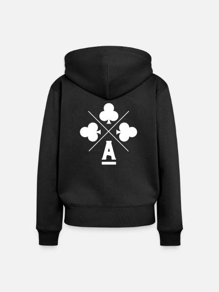 Glücksklee-Brief - Frauen Premium Bio Zip Hoodie - Schwarz