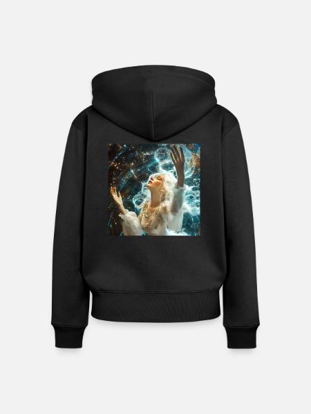 drachenqodeLULU - Frauen Premium Bio Zip Hoodie - Schwarz
