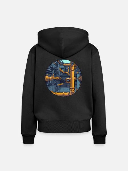 Industrielle Rohrsysteme - Frauen Premium Bio Zip Hoodie - Schwarz
