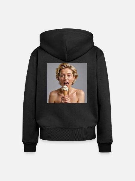 Ursula - Frauen Premium Bio Zip Hoodie - Schwarz