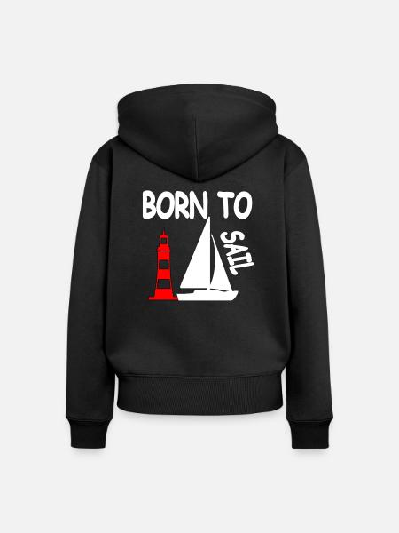 Segeln - Frauen Premium Bio Zip Hoodie - Schwarz