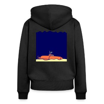 U-Boot Gesunken Untergegangen Grund Aufgelaufen - Frauen Premium Bio Zip Hoodie - Schwarz - Hinten - Julia (174cm)