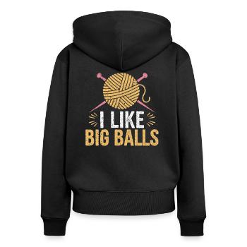 Zweideutiger Spaß für kreative Frauen - Frauen Premium Bio Zip Hoodie - Schwarz - Hinten - Julia (174cm)