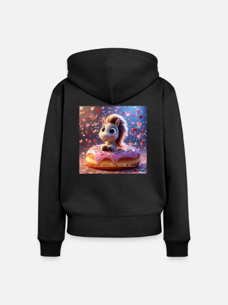 Zuckerwölkchen super süß - Frauen Premium Bio Zip Hoodie - Schwarz
