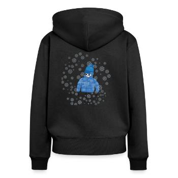 Viel zu kaltes Skelett - Frauen Premium Bio Zip Hoodie - Schwarz - Hinten - Julia (174cm)