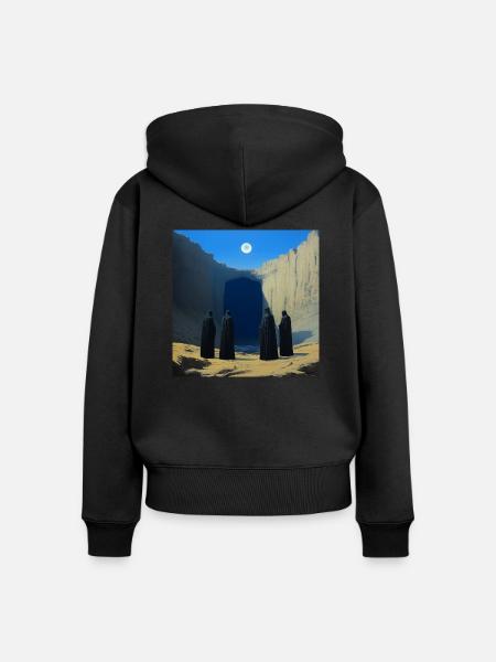 Der Tempel - Frauen Premium Bio Zip Hoodie - Schwarz