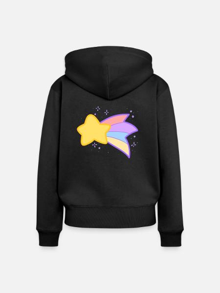 Shooting Star - Frauen Premium Bio Zip Hoodie - Schwarz