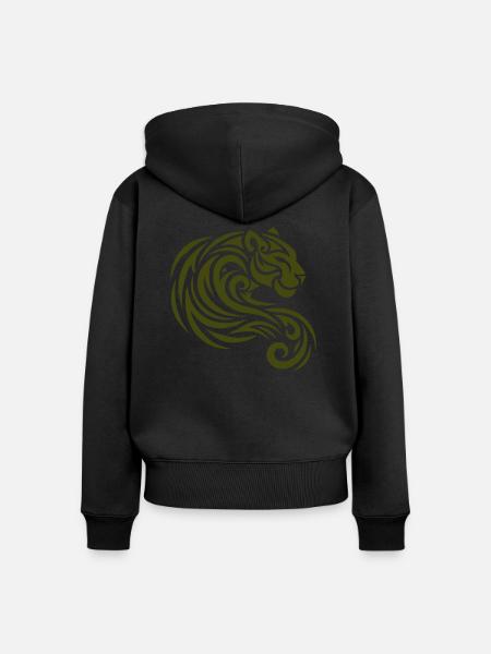 Panther Tribal - Frauen Premium Bio Zip Hoodie - Schwarz