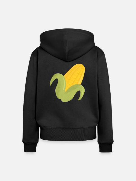Maiskolben - Frauen Premium Bio Zip Hoodie - Schwarz