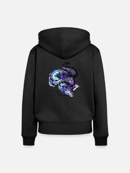 Space Noodle - Frauen Premium Bio Zip Hoodie - Schwarz