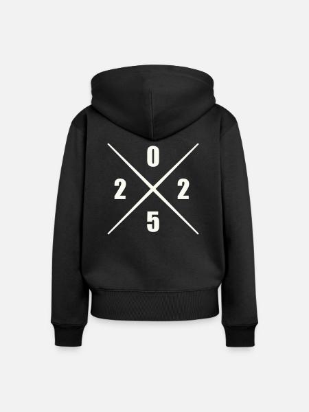 2025 - Frauen Premium Bio Zip Hoodie - Schwarz