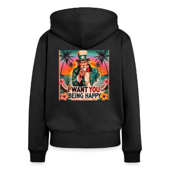 PARADISE PATRIOT - Women's Premium Organic Zip Hoodie - black - Back - Julia (174cm)