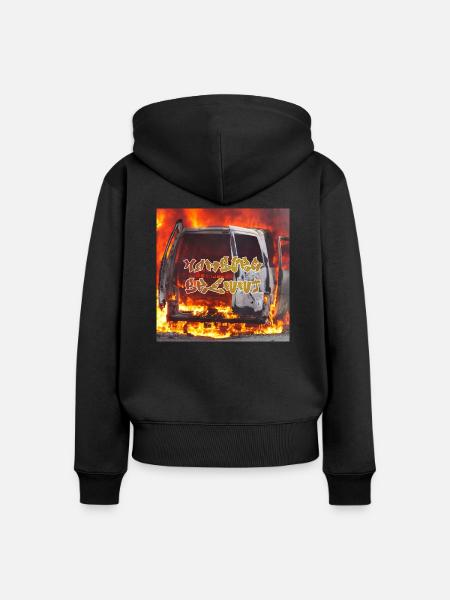 Hamburg brennt - Frauen Premium Bio Zip Hoodie - Schwarz