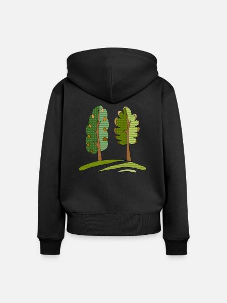 Baum - Frauen Premium Bio Zip Hoodie - Schwarz