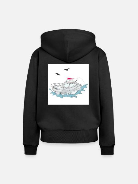 Fun Yacht - Frauen Premium Bio Zip Hoodie - Schwarz