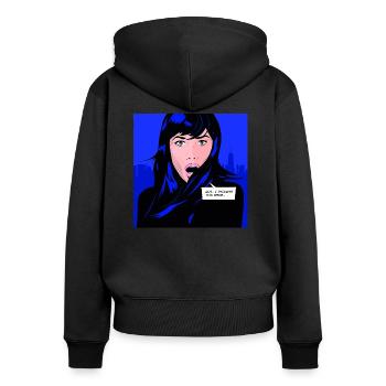 GEIST AUS DER VERGANGENHEIT - Frauen Premium Bio Zip Hoodie - Schwarz - Hinten - Julia (174cm)