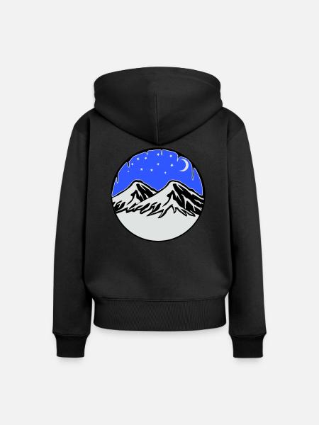 sternenhimmel berge - Frauen Premium Bio Zip Hoodie - Schwarz