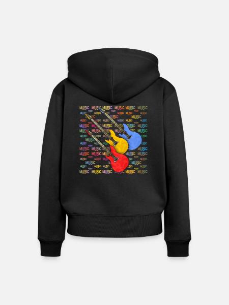 Gitarren - Frauen Premium Bio Zip Hoodie - Schwarz