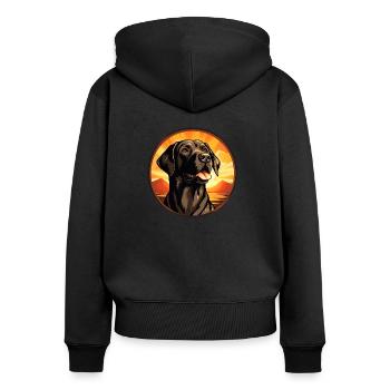 Hundefreund Labrador - Frauen Premium Bio Zip Hoodie - Schwarz - Hinten - Julia (174cm)