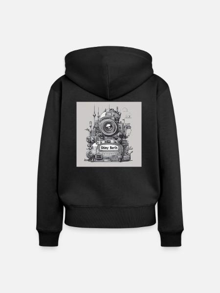 Berlin Planet - Frauen Premium Bio Zip Hoodie - Schwarz