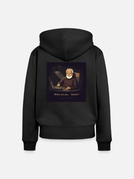 Bitcoin Satoshi - Frauen Premium Bio Zip Hoodie - Schwarz