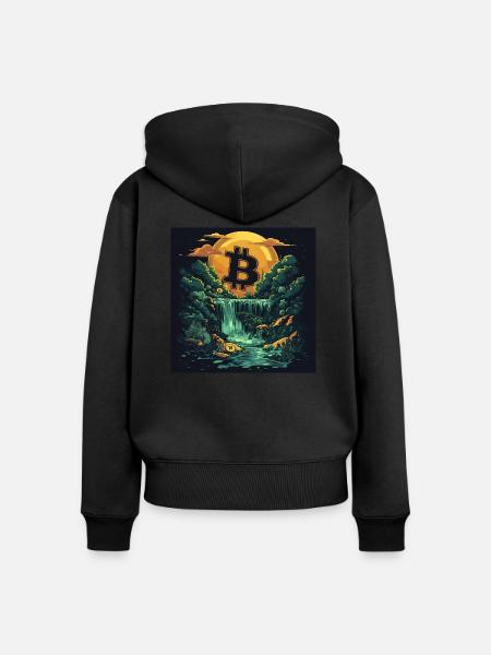 Bitcoin - Frauen Premium Bio Zip Hoodie - Schwarz