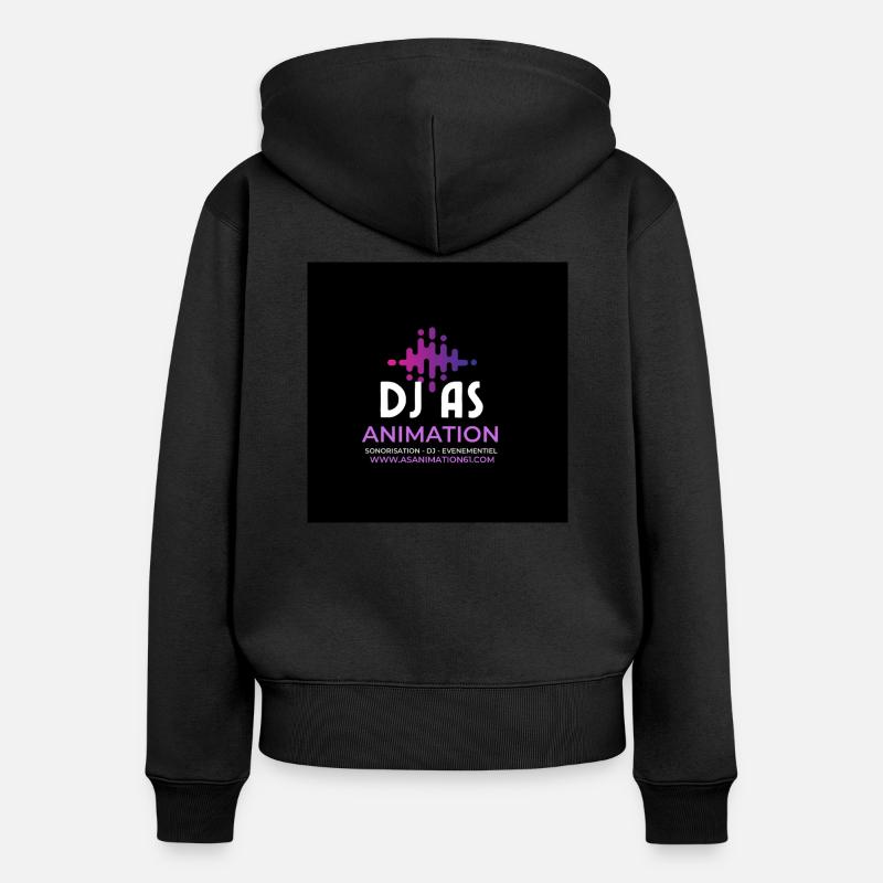 Dj as - Sweat à capuche zippé Premium bio Femme - noir