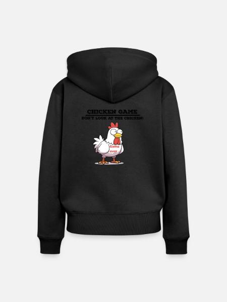 Chicken game - Frauen Premium Bio Zip Hoodie - Schwarz