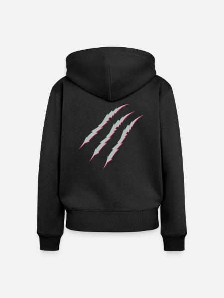 krallen - Frauen Premium Bio Zip Hoodie - Schwarz