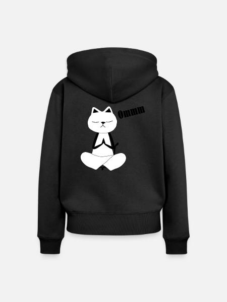 Nekochan Antonio Yoga - Frauen Premium Bio Zip Hoodie - Schwarz
