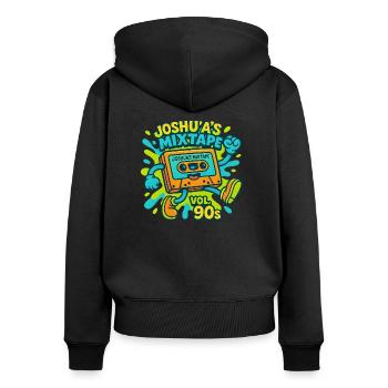 Joshua’s Mixtape Vol. 90s - Frauen Premium Bio Zip Hoodie - Schwarz - Hinten - Julia (174cm)