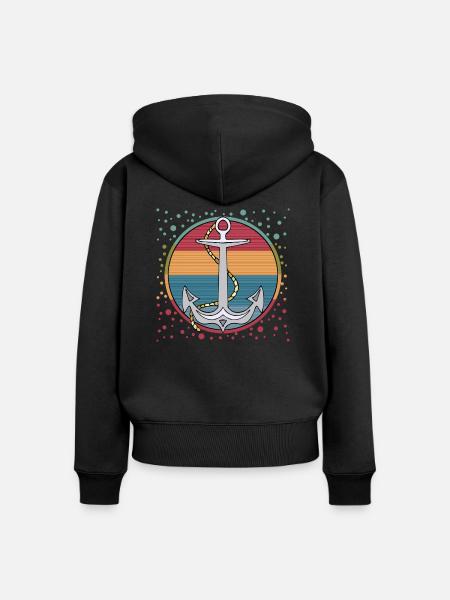 Anker - Frauen Premium Bio Zip Hoodie - Schwarz