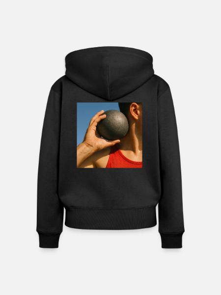 Sport - Kugelstoßen - Frauen Premium Bio Zip Hoodie - Schwarz