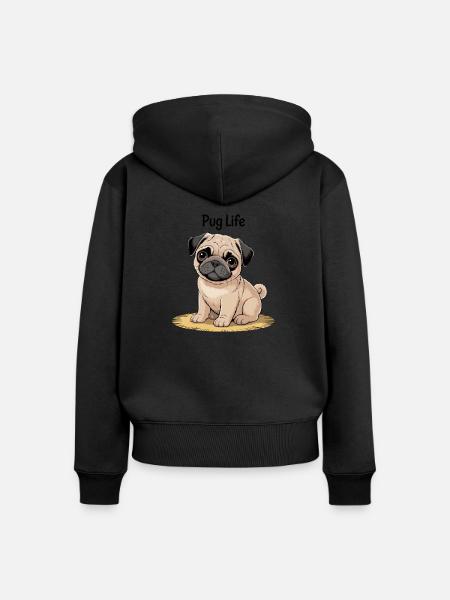Hunde Haustiere Haustiere - Frauen Premium Bio Zip Hoodie - Schwarz