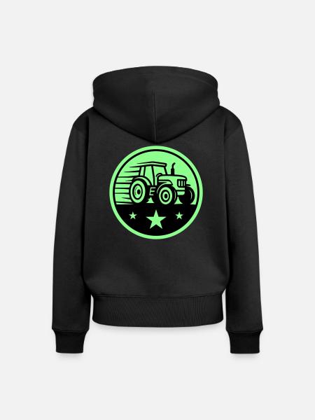 Traktor Farmer - Frauen Premium Bio Zip Hoodie - Schwarz