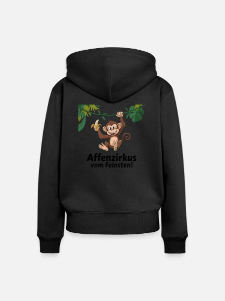 Affenzirkus vom Feinsten – Lustiger Affe - Frauen Premium Bio Zip Hoodie - Schwarz