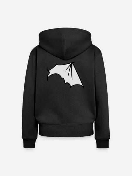 batwing_right - Frauen Premium Bio Zip Hoodie - Schwarz