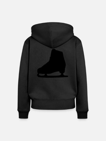 Schlittschuh - Frauen Premium Bio Zip Hoodie - Schwarz