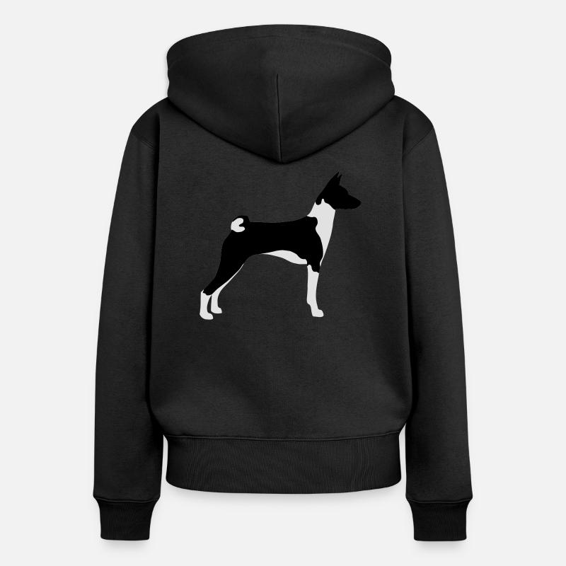 Basenji - Sweat à capuche zippé Premium bio Femme - noir
